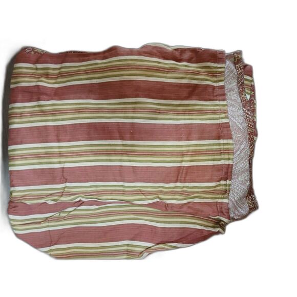 Paisley & Stripe Duvet Cover Full Queen 100% Cotton Reversible India Boho - Picture 5 of 6